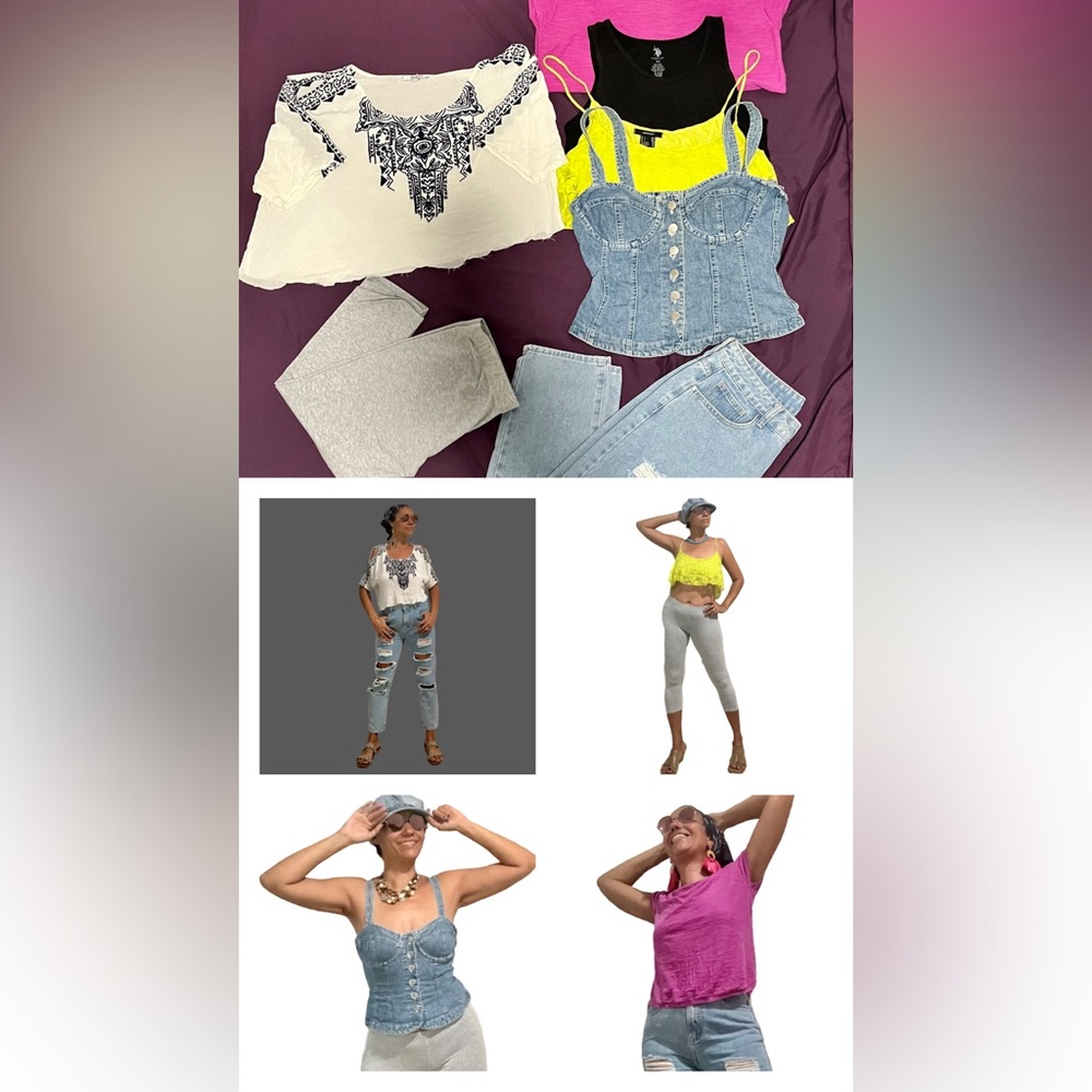 Lot Of  Name Brand Women M FUNKY CLOTHES Summer Tops,jean Vintage 90s Bulk As Is